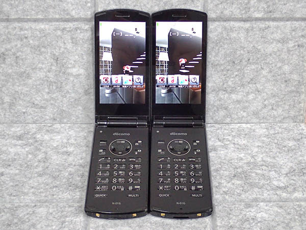 中古】2台セット docomo N-01G ブラック 黒 ガラケー 携帯電話