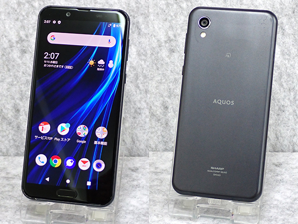 中古】SIMロック解除 au AQUOS sense2 SHV43 ニュアンスブラック ...