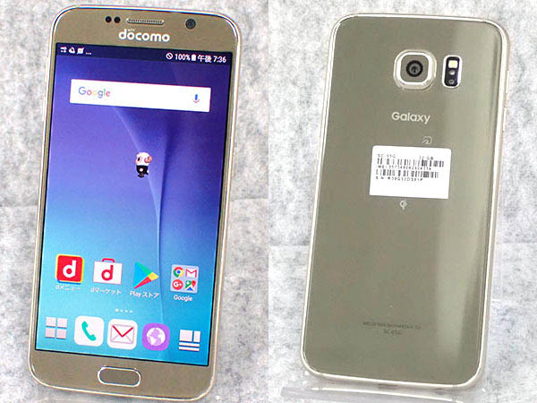 中古】docomo Galaxy S6 ゴールド SC-05G 本体 Android スマホ SAMSUNG ...